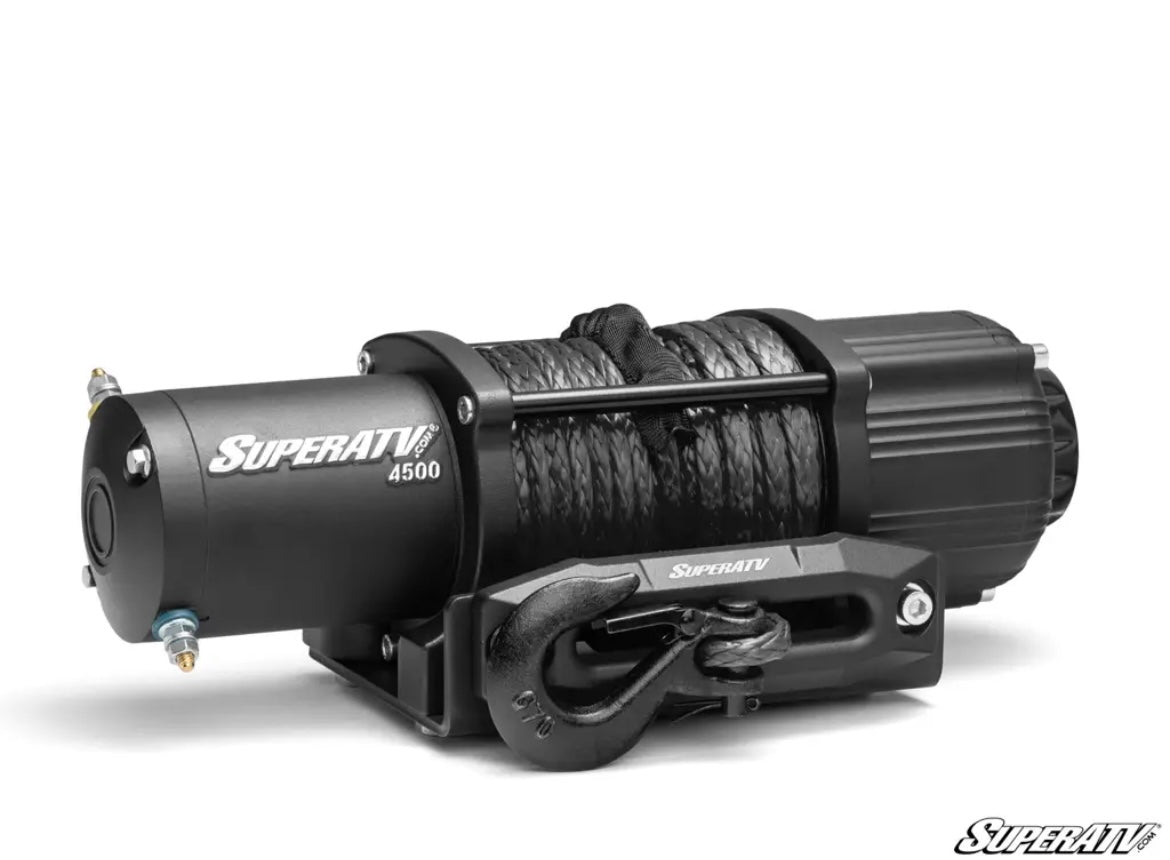 SATV 4500LB. ATV/UTV WHINCH (WITH WIRELESS REMOTE & SYNTHETIC ROPE)