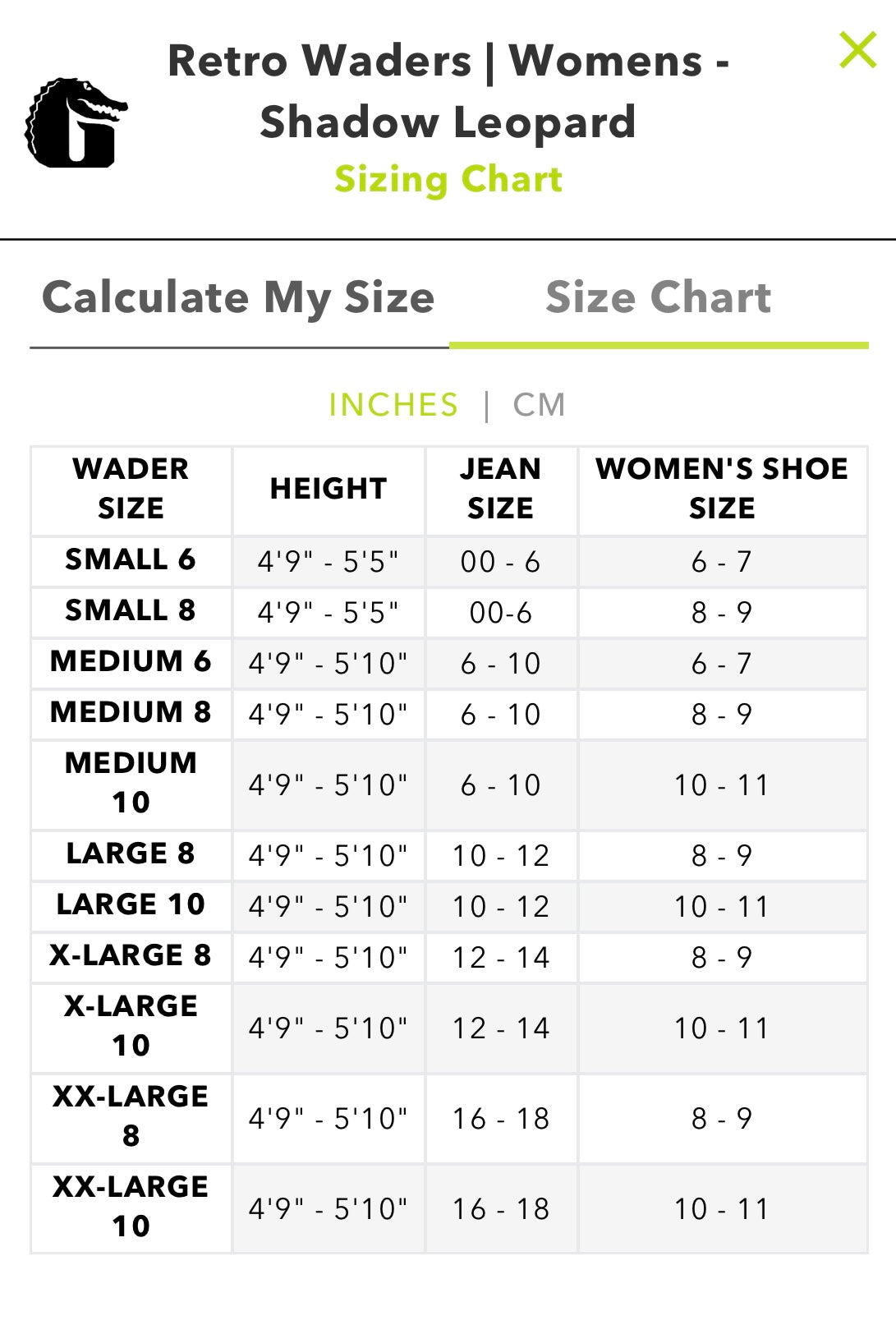 GATOR WADER WOMENS RETRO WADERS